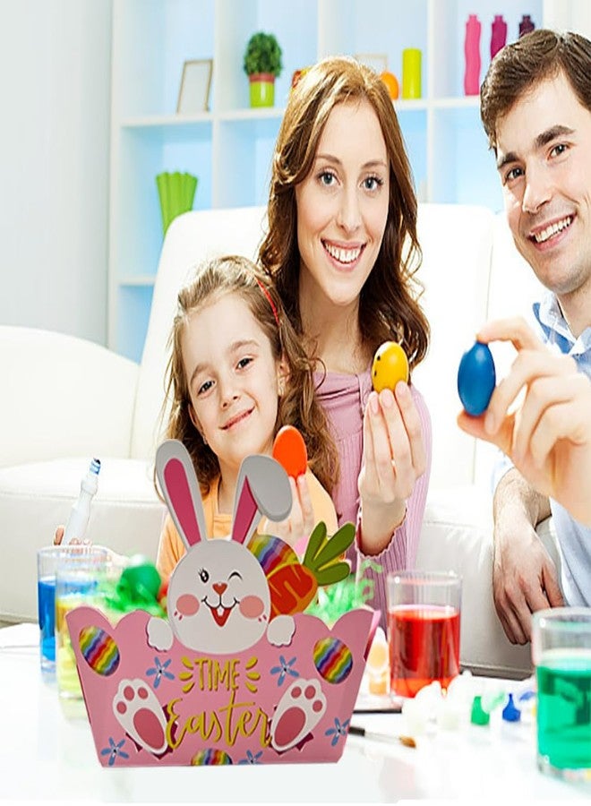 Suponey 12pcs Paper Easter Baskets Easter Treat Boxes Party Favor Boxes with Handle Eggs Containers for Kids Egg Hunt Home School Party Supplies - Image 4